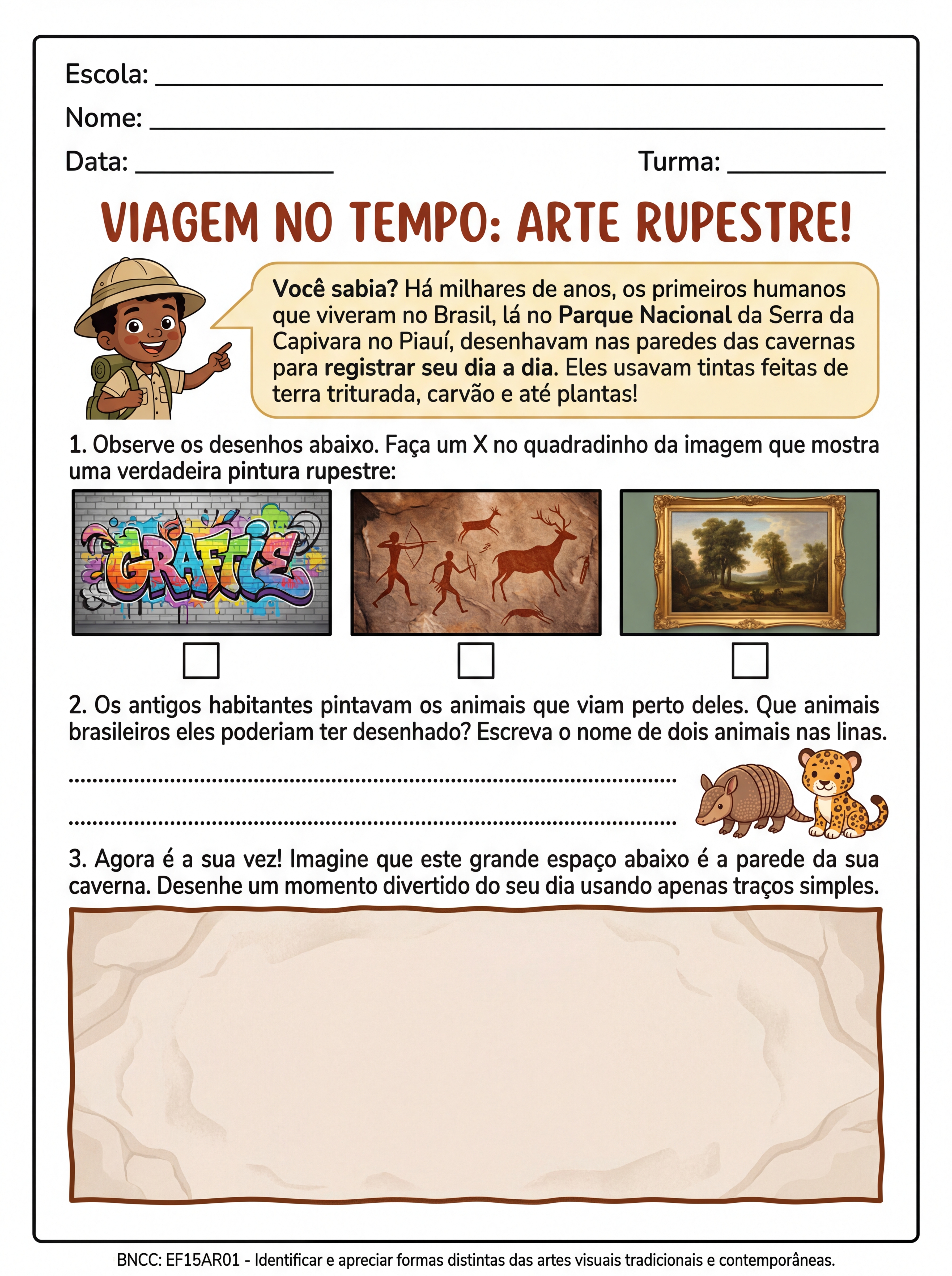 Atividade: Atividade sobre pintura rupestre