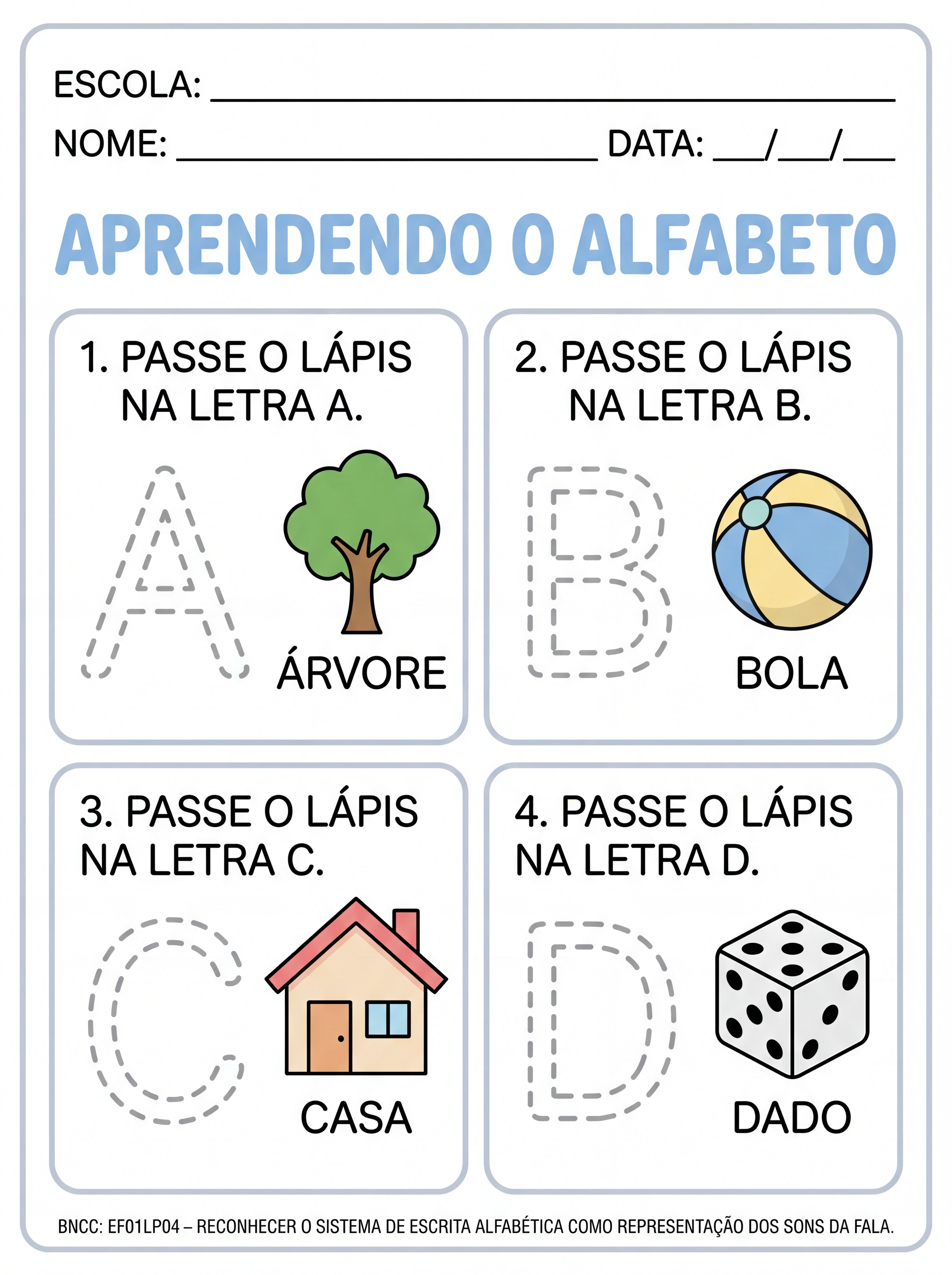 Atividade: ATIVIDADE alfabeto até a letra D para autistas