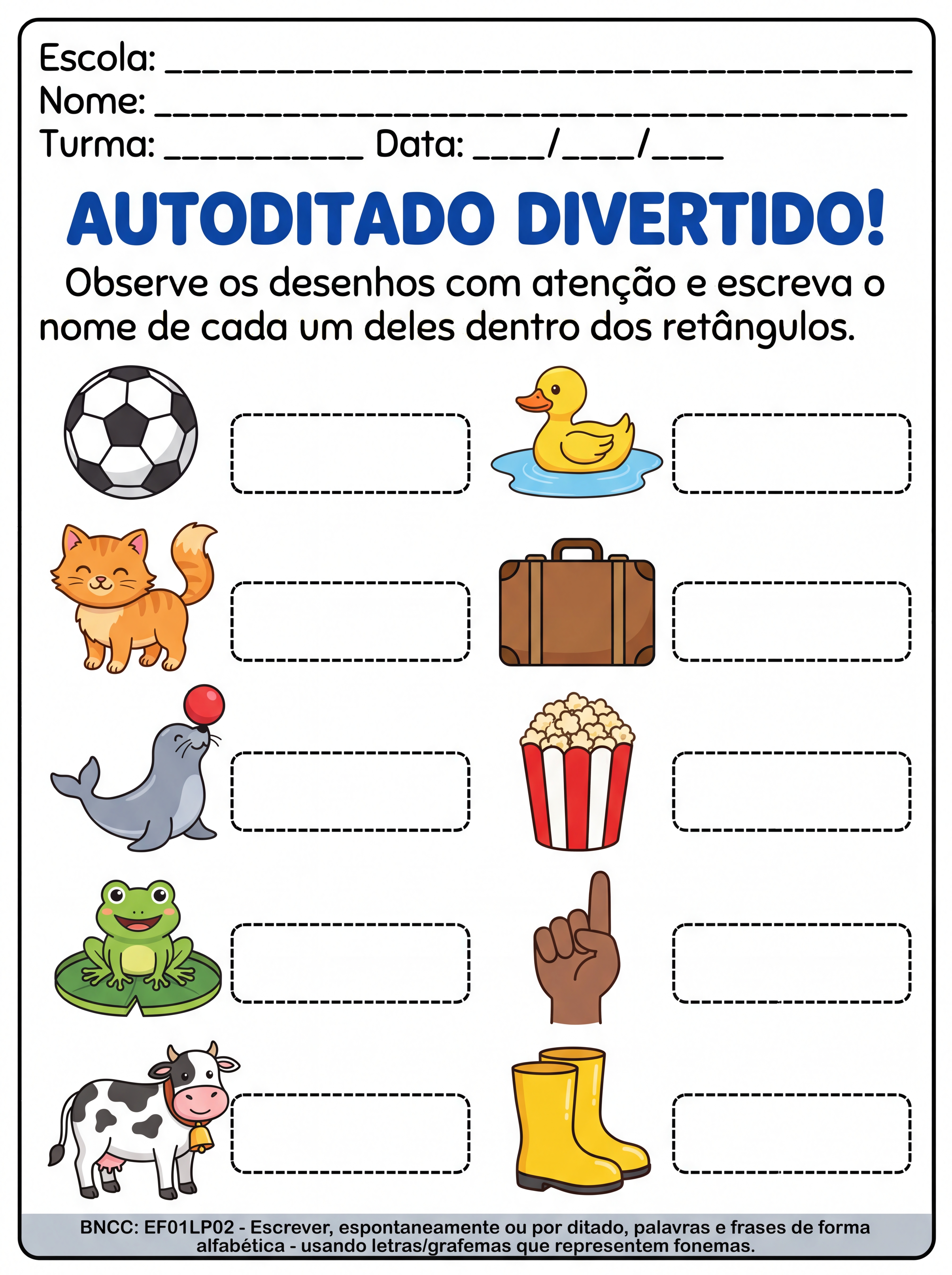 Atividade: Autoditado 1° ano 10 desenhos