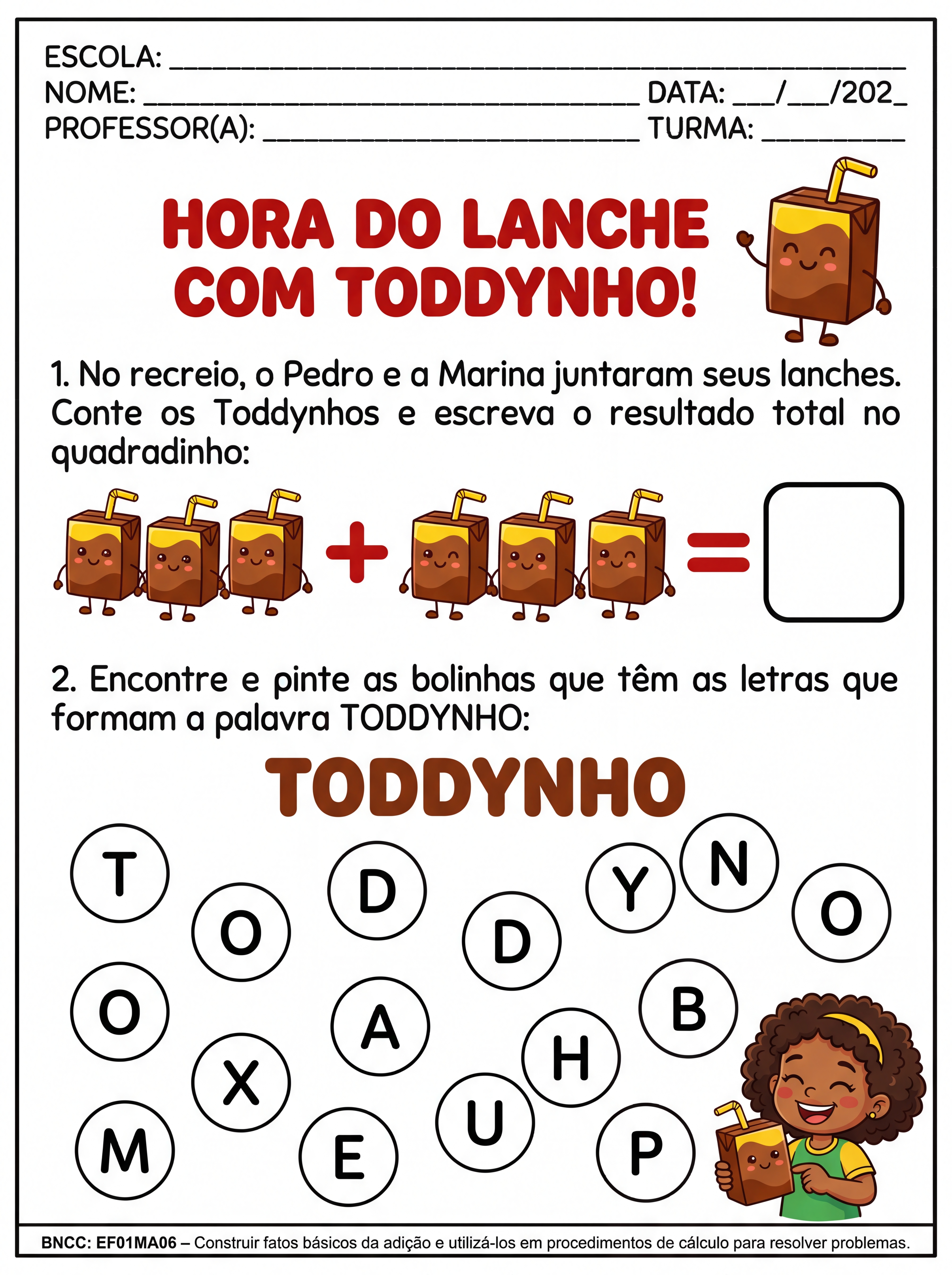 Atividade: atividade sobre toddynho