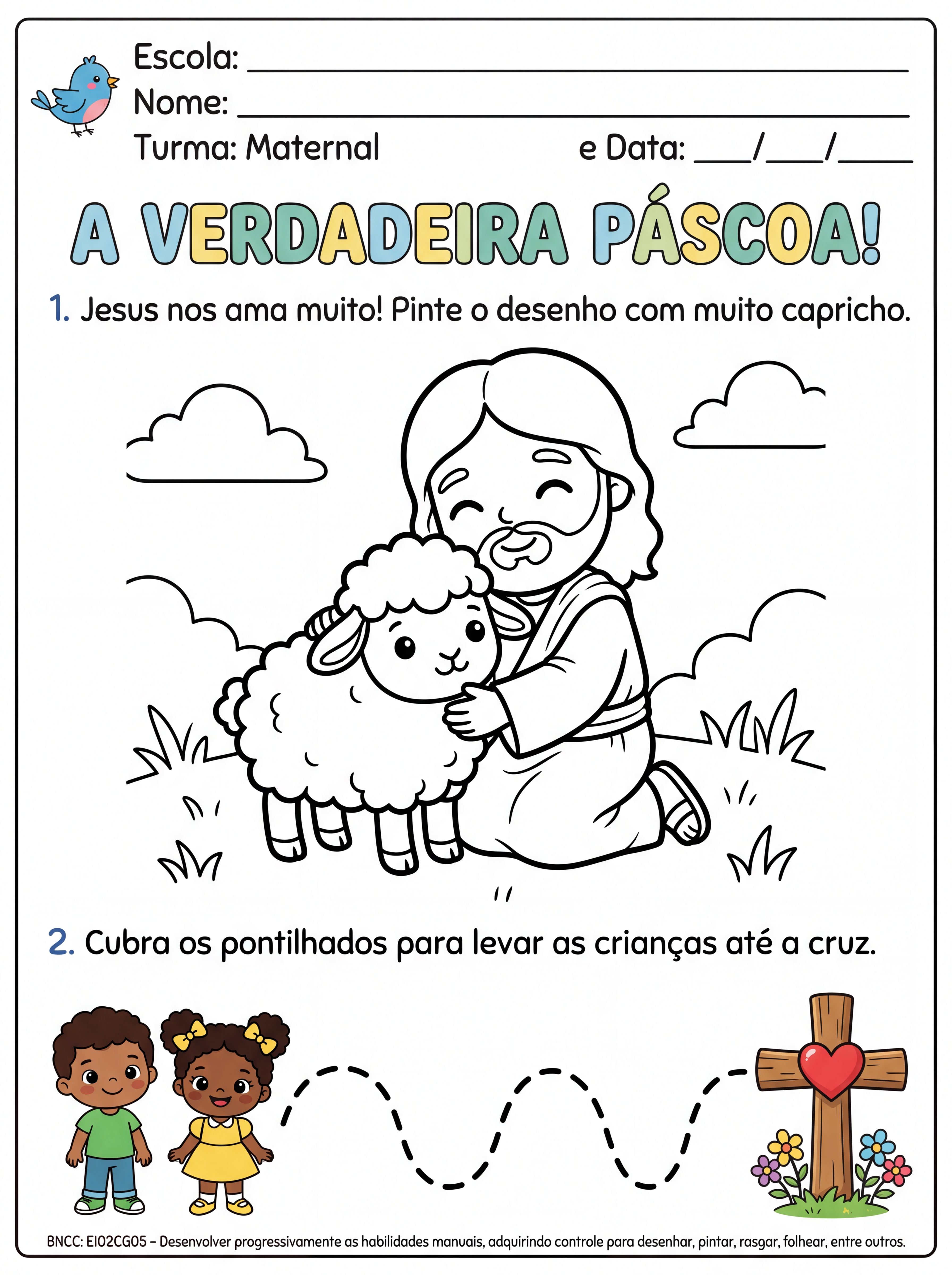 Atividade: atividade sobre pascoa cristã, para o maternal
