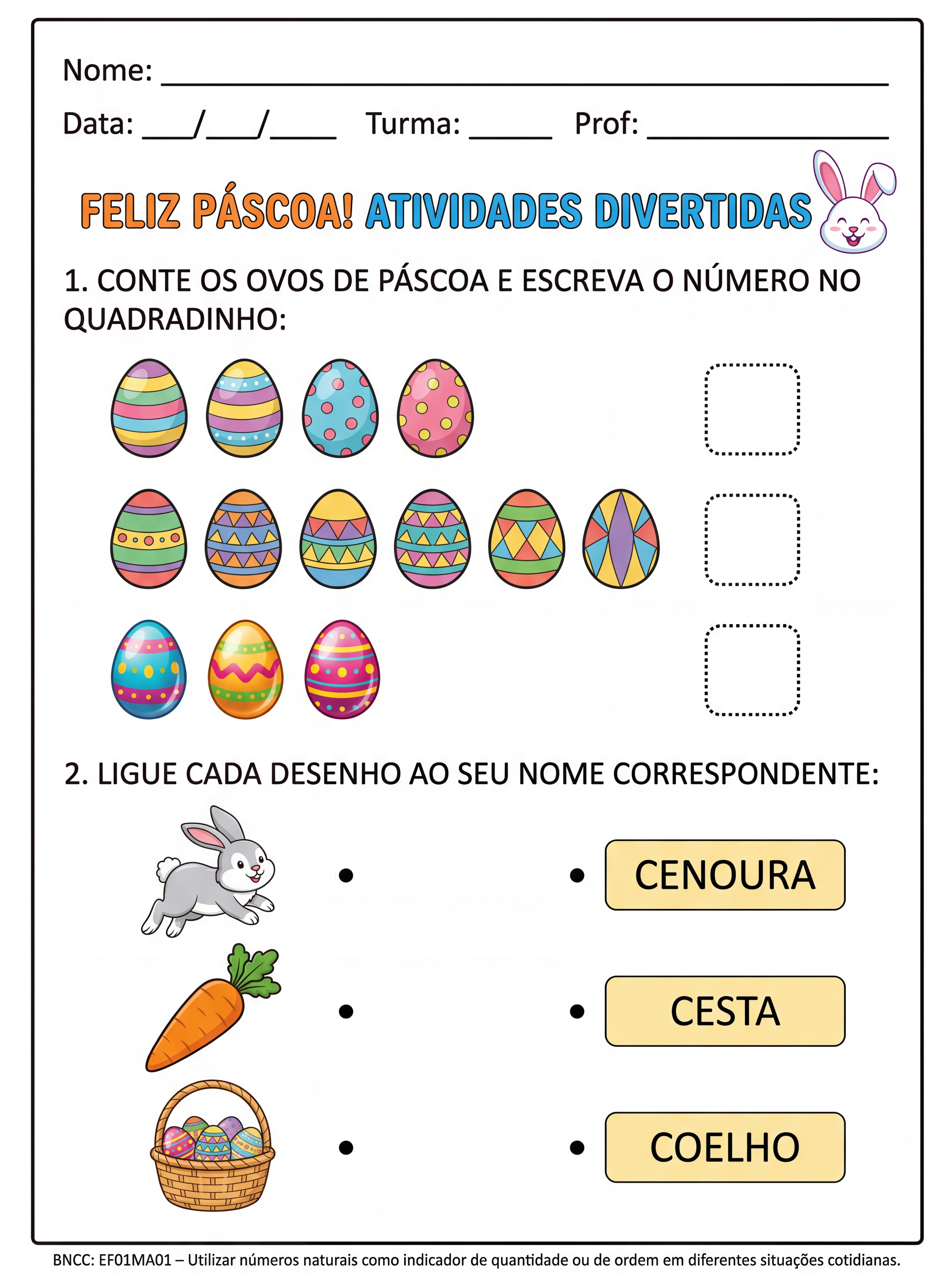 Atividade: Atividades de páscoa com cabeçalho
Atividades divertida