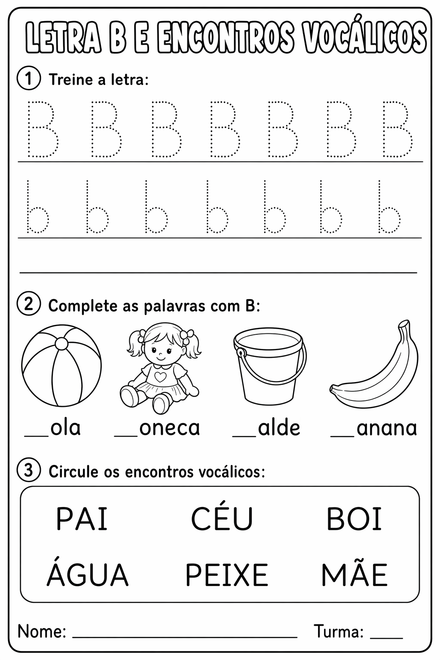 Letra B e Encontros Vocálicos