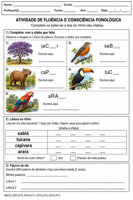 Fluência e Consciência Fonológica: Sílabas no Rit…