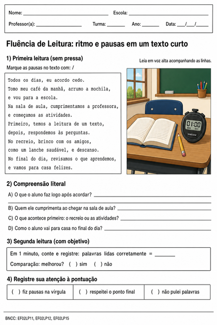 Fluência de Leitura: ritmo e pausas em um texto c…
