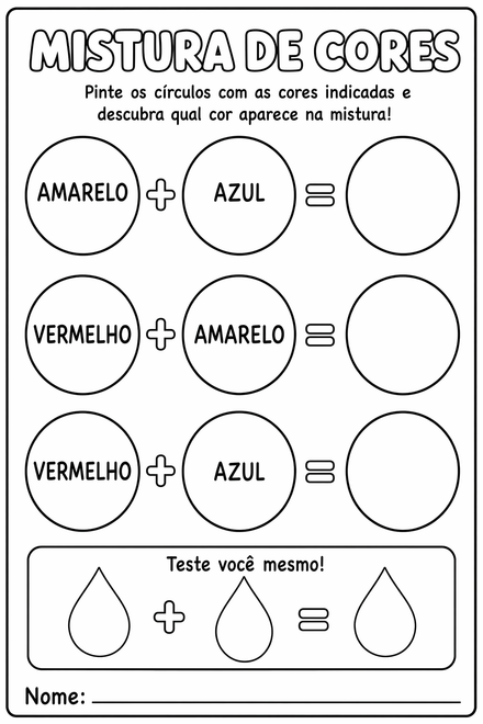Mistura de Cores — Primárias e Secundárias