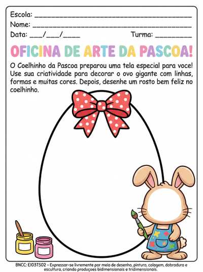 atividade de artes com o tema pascoa  para pré 2