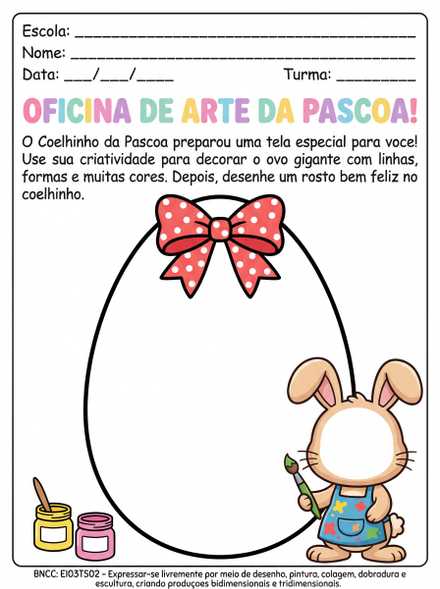 Oficina de Arte da Páscoa para Pre 2