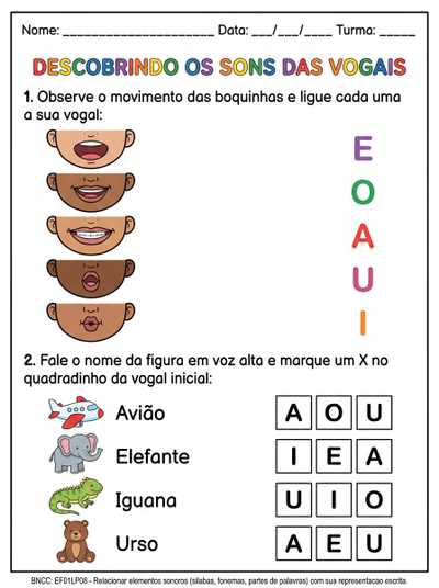 descobrindo os sons vogais consiencia fonologica com os som da boquinha