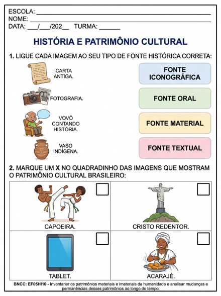 História e patrimônio cultural fontes históricas