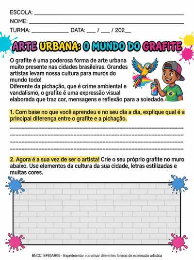 Uma atividade sobre grafiter anos finais