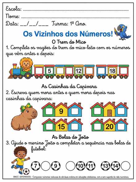 Os Vizinhos dos Números 1º Ano
