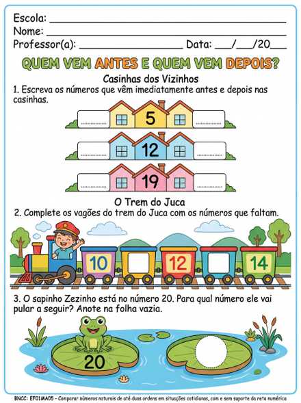 Quem vem antes e quem vem depois