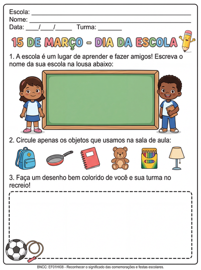 15 de Março – Dia da Escola
