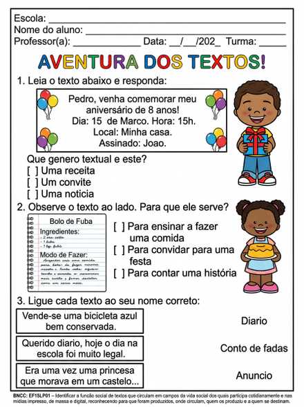 Aventura dos Textos gêneros e função social