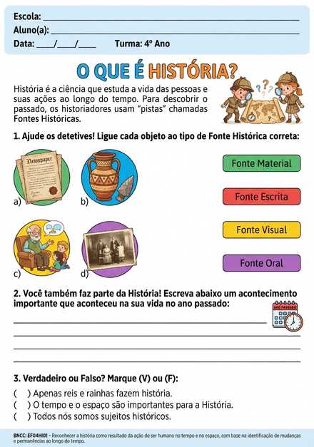 O que é História fontes históricas e sujeitos