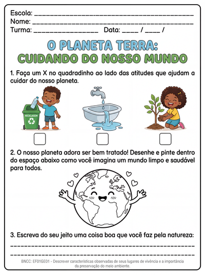 apostila o planeta terra o cuidado com o mundo onde vivemos 1 ano fundamental
