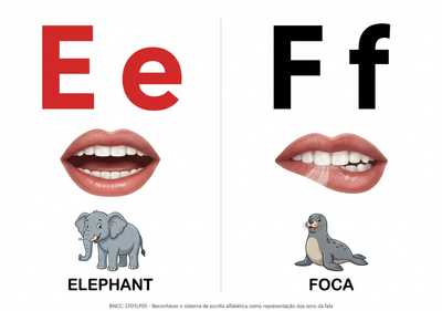 Faça o alfabeto fônico com a boquinha que representa o som.
Letra em bastão maiúsculo e minúsculo.
2 letra por folha separada em 2 colunas , que caiba em toda a folha para impressão
Tire o cabeçalho, as letras pontilhadas, o título.
Faça apenas as letras Ee, Ff dcom o desenho, na folha em formato paisagem
Pinte as vogais em vermelho e as consoantes em preto
Faça a letra maior do que o desenho
Faça o outro formato de boca
