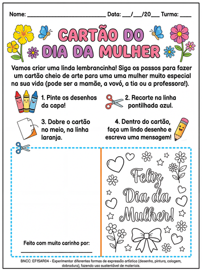 cartão para o dia da mulher arte
