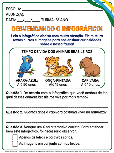 Atividade infográfico tempo de vida dos animais b…