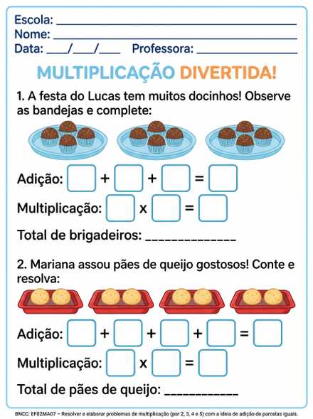 Multiplicação Divertida com Bandejas