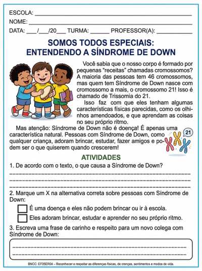 elabore um texto informativo sobre sindrome de down para alunos do 5 ano