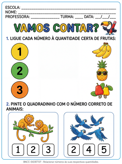 Atividade de matemática ed infantil 