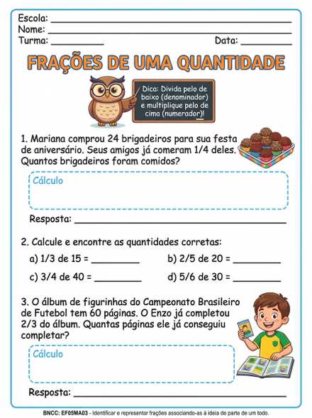 Frações de uma quantidade