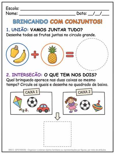Atividade sobre união e intercecçao de conjunto, alunas com deficiência intelectual