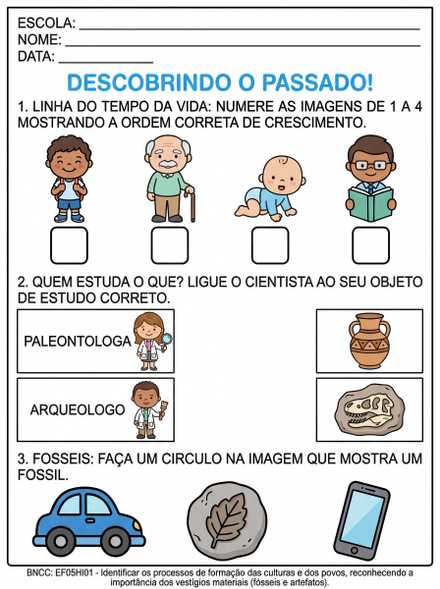 Descobrindo o Passado: Linha do Tempo e Fósseis