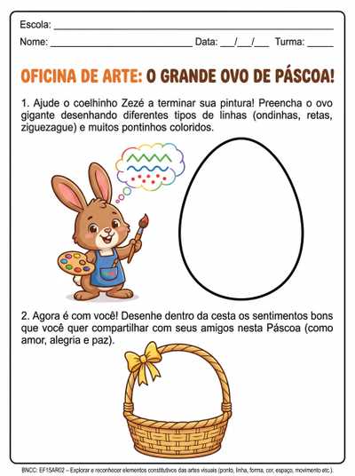 atividade de arte sobre pascoa