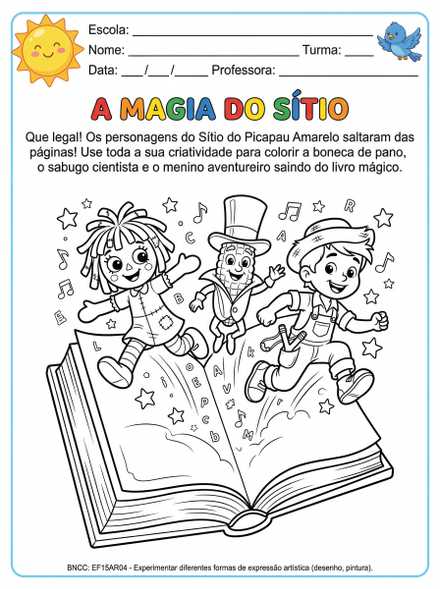 A Magia do Sítio do Picapau Amarelo para Colorir