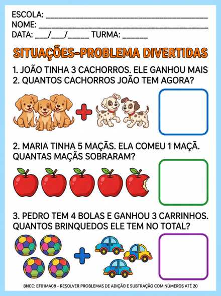 Situações-problema divertidas de adição e subtraç…