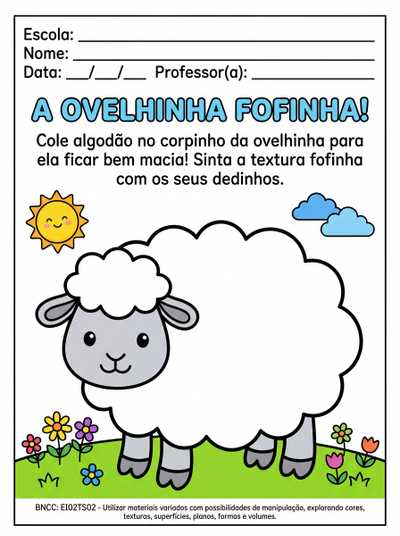 Atividade para Maternal l sobre texturas, pra colagem