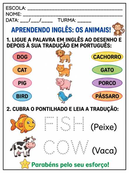 Aprendendo Inglês: os animais com tradução