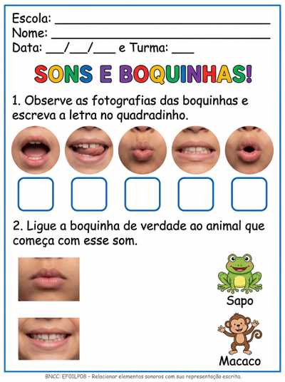 Boca de verdade para o alfabeto fonico e em ordem diferente