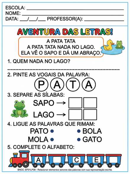 Aventura das Letras atividades 1º ano rimas vogai…