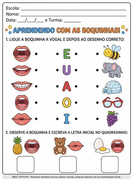 Aprendendo com as Boquinhas Vogais