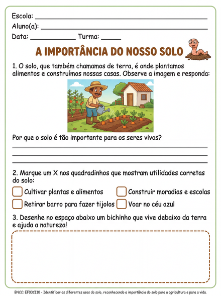 A importância do nosso solo 3º ano