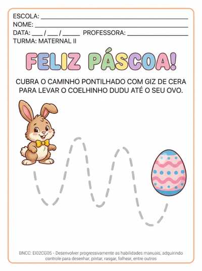 Crie outra  atividades gráficas sobre a Páscoa para a creche, maternal II.