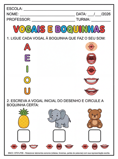 vogais boquinhas