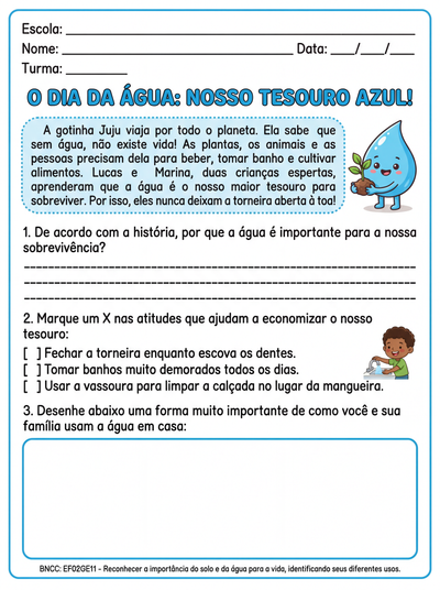 HISTORIA SOBRE O DIA DA AGUA E SUA IMPORTANCIA PARA SOBREVIVENCIA