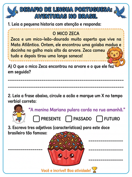 Desafio de Língua Portuguesa Aventuras no Brasil