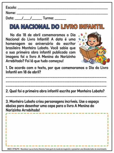 Dia Nacional do Livro Infantil com Monteiro Lobato