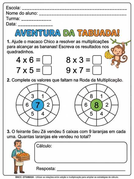 Aventura da Tabuada 4° Ano