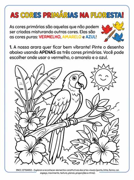 Colagem de Cores Primárias na Floresta para Color…