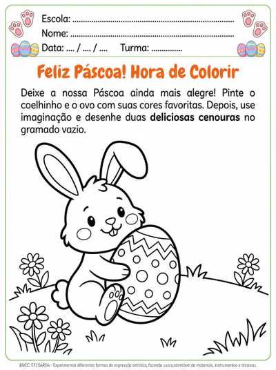 Atividade de colorir tema páscoa