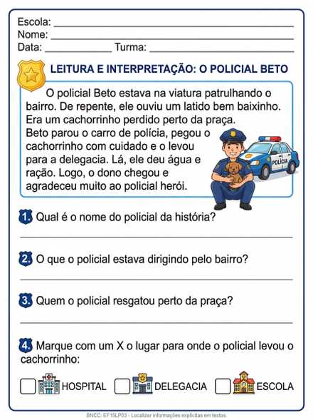 Leitura e interpretação O policial Beto